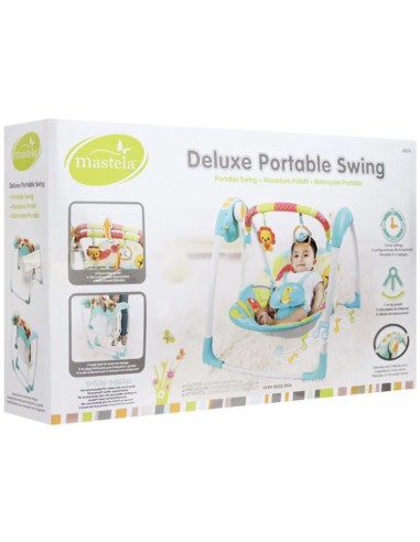Mastela Deluxe Portable Swing – Balancelle Électrique et Musicale Pour Bébé