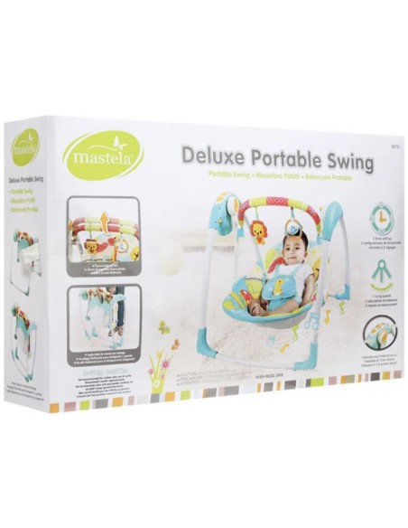 Mastela Deluxe Portable Swing – Balancelle Électrique et Musicale Pour Bébé