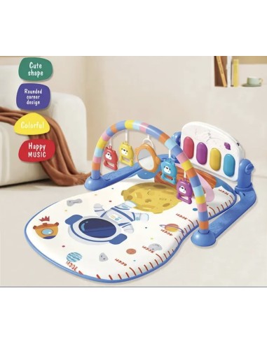 Tapis d'Éveil Évolutif Petit Astronaute avec Piano et Toise de Mesure