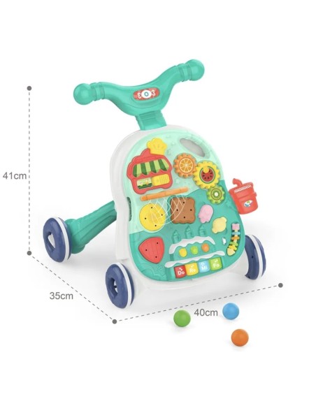 Huanger 2-in-1 Walker & Active Table – Trotteur Pousseur et Table d'Éveil Éducative