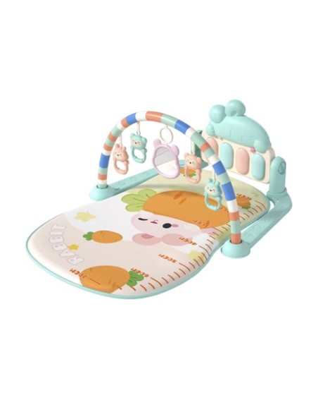 Tapis d'Éveil Évolutif Lapin Malin avec Piano et Toise de Mesure