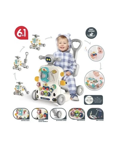 Aide à la marche et Trotteur Évolutif Multi-fonctions 6 en 1 Gibi-in