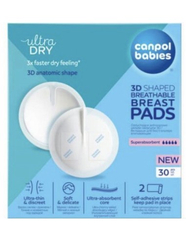 Coussinets d'Allaitement 3D Respirants – Canpol babies (Boîte de 30)