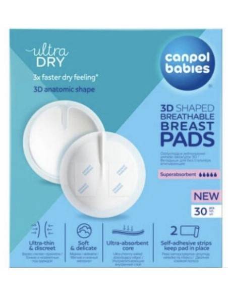 Coussinets d'Allaitement 3D Respirants – Canpol babies (Boîte de 30)