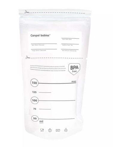 Sachets de Conservation pour Lait Maternel Stériles ExpressCare – Canpol babies (20 pcs + 5 Gratuits)