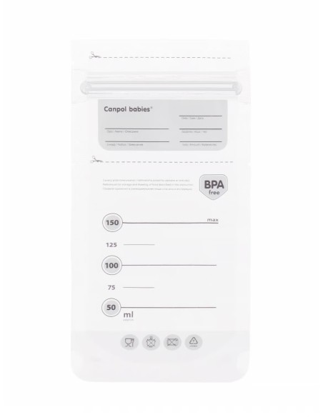 Sachets de Conservation pour Lait Maternel Stériles ExpressCare – Canpol babies (20 pcs + 5 Gratuits)