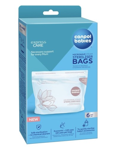 Sachets de Stérilisation Vapeur pour Micro-ondes ExpressCare – Canpol babies (Boîte de 6)
