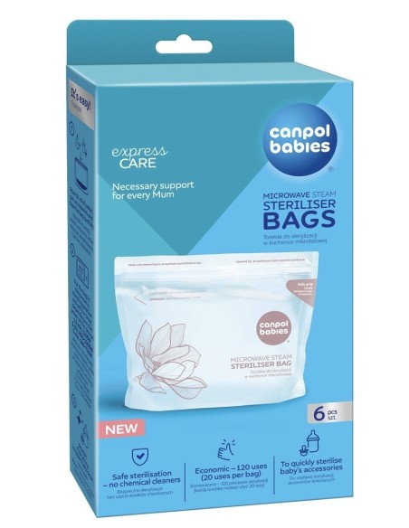 Sachets de Stérilisation Vapeur pour Micro-ondes ExpressCare – Canpol babies (Boîte de 6)
