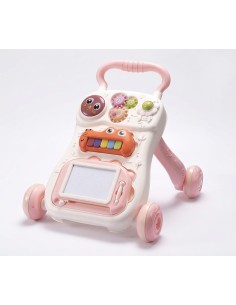 Trotteur Éducatif et Musical pour Bébé – Pousseur 2-en-1 avec Tableau Magique
