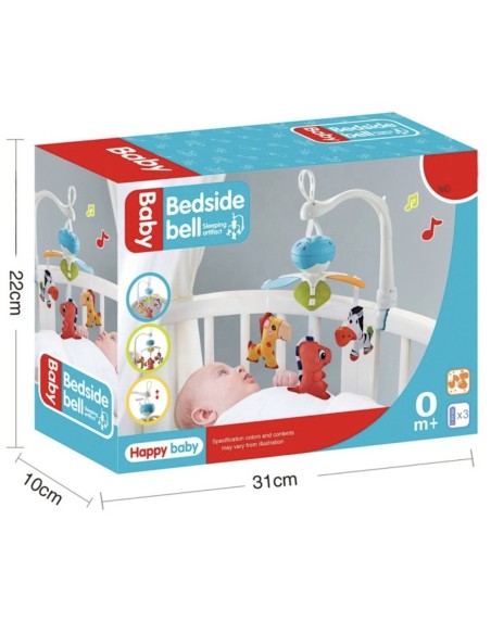 Mobile Musical Évolutif pour Lit de Bébé – "Bedside Bell" Happy Baby
