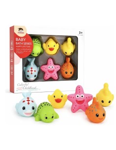 Kit de 6 Jouets de Bain Rigolos – "Baby Bath Series"