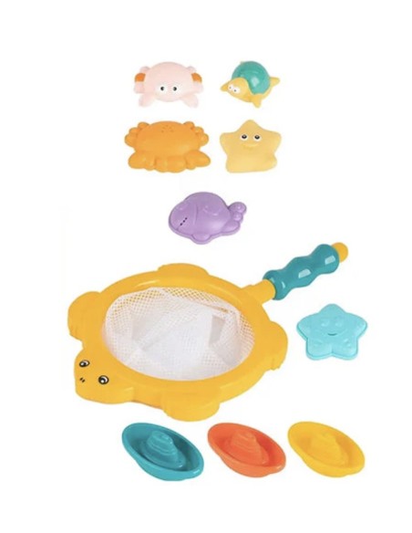 Set de Bain Épuisette et Figurines (10 pièces) – "Bath Bag" Huanger