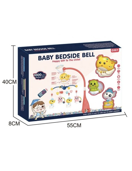 Mobile Musical Lumineux avec Projecteur et Télécommande – Baby Bedside Bell