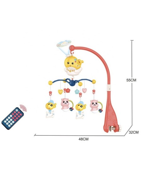 Mobile Musical Lumineux avec Projecteur et Télécommande – Baby Bedside Bell